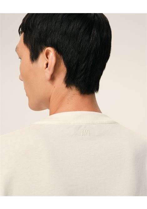 t-shirt adc embrossed uomo bianco crema AMI PARIS | UTS357.726136